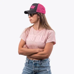 Camiseta Cropped Dirt Dad - Rosa Marmorizado